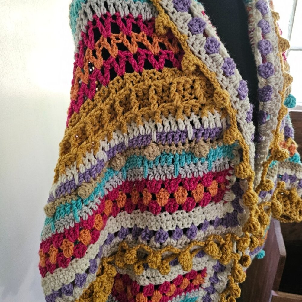 S/M/L Crochet Funky Festival Sweater